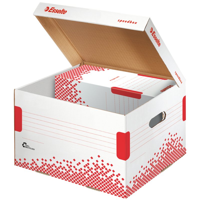 Esselte SPEEDBOX boîte d'archivage, blanc/rouge, A4, 15 pièces